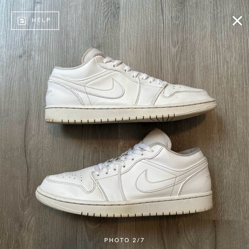 Air Jordan 1 Retro Low Triple White Mens 10.5